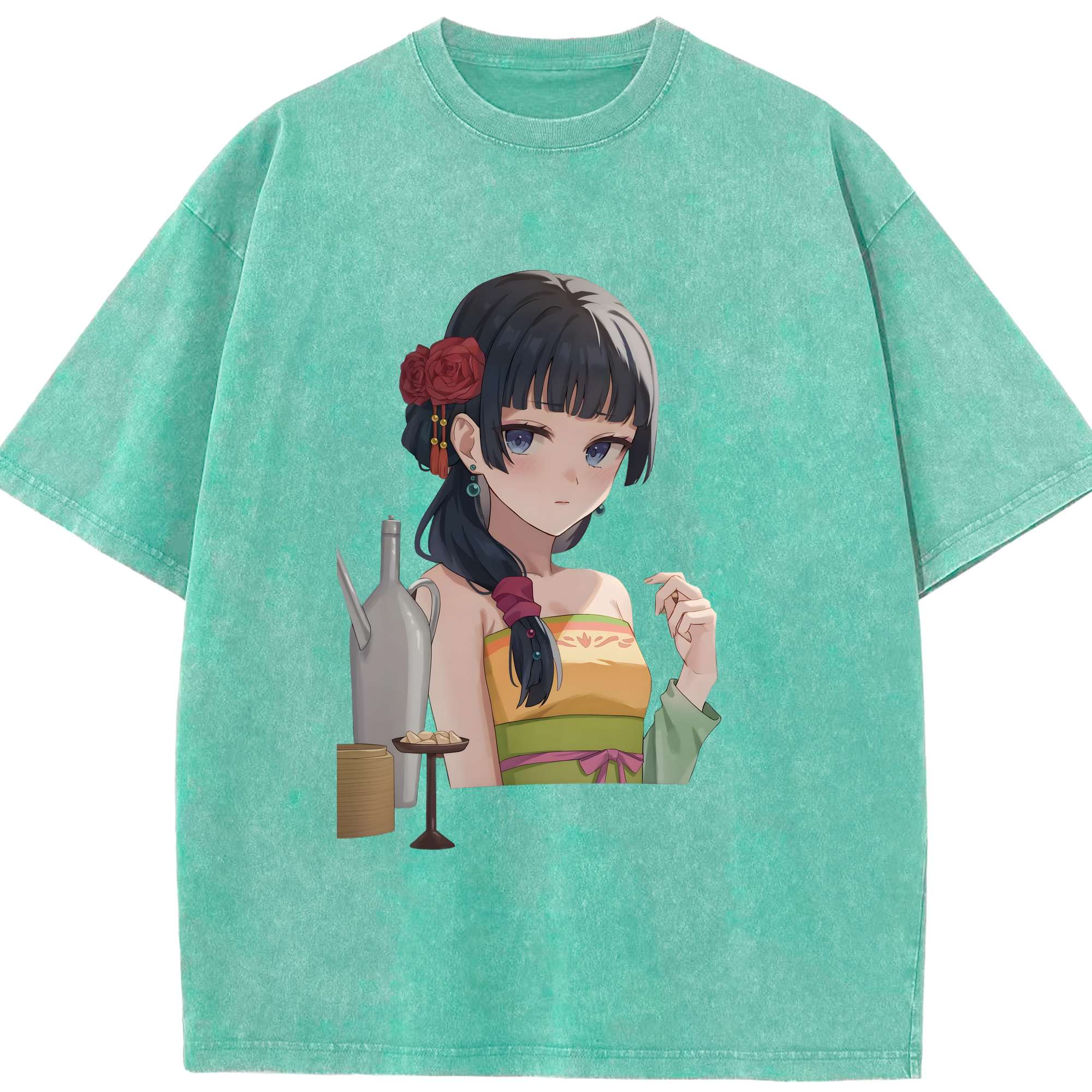 （画像用） 薬屋のひとりごと The Apothecary Diaries 綿100% ヴィンテージ風 半袖Tシャツ（フロントプリント）